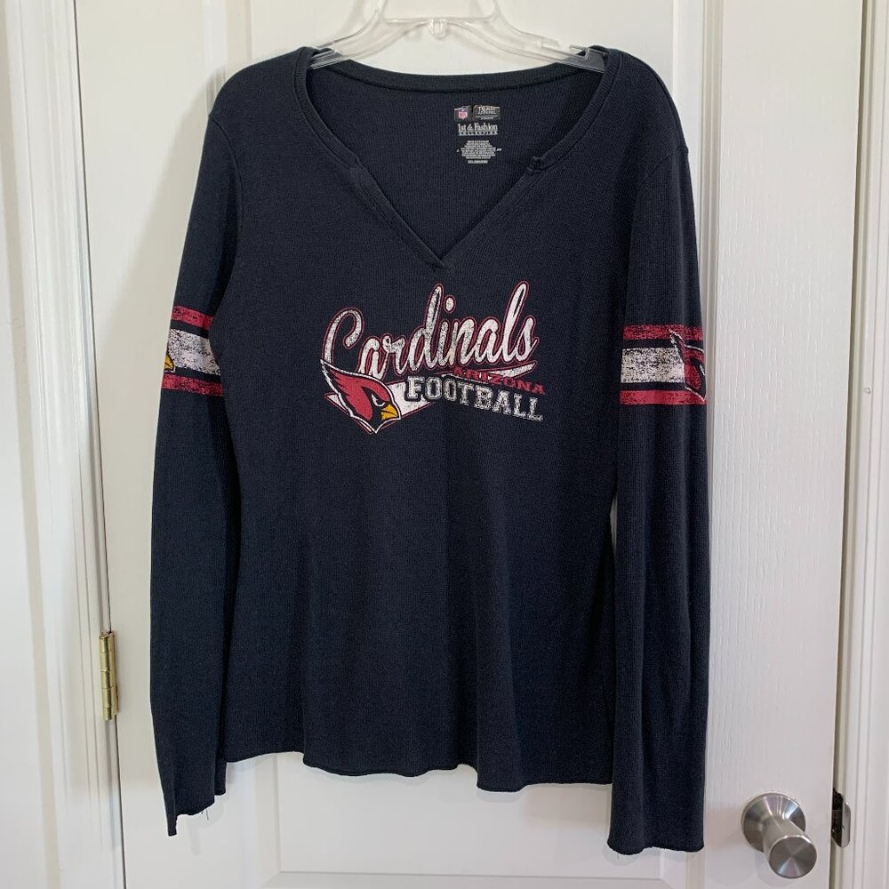 Arizona Cardinals Thermal Top Football NFL Team Apparel V-neck Black Size 2XL
